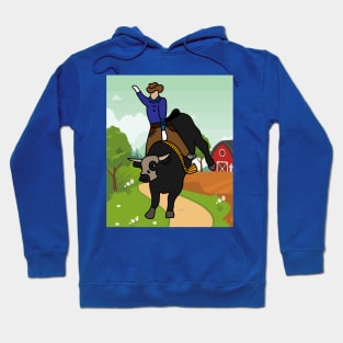 Rodeo Riding On A Bull Hoodie